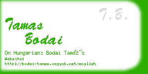 tamas bodai business card